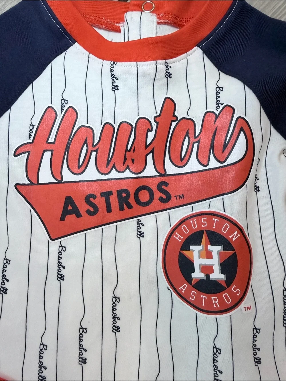 MLB Houston Astros baseball Infant Bodysuit in Navy, White & Orange (0-3months)